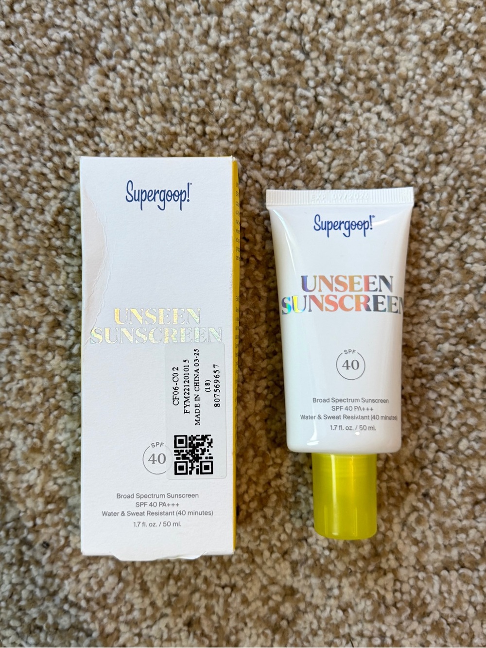 Supergoop! Unseen Sunscreen SPF 40 1.7 fl oz / 50 ml New and Sealed